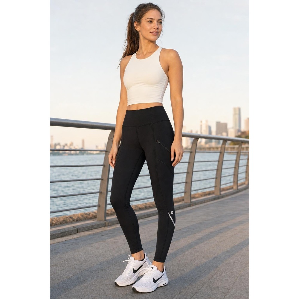 Lululemon Cadence Crusher Tight Leggings Women's 4 Black Reflective Luxtreme
